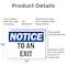 Signmission Exit Sign, Aluminum, 14 in W, 10 in H, To An Exit OS-2PACK-NS-A-1014-L-18679 - alternate 7
